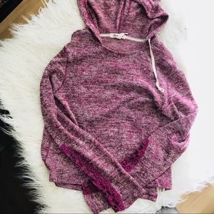 AERO KNIT HOODIE IN PINK AND CREAM